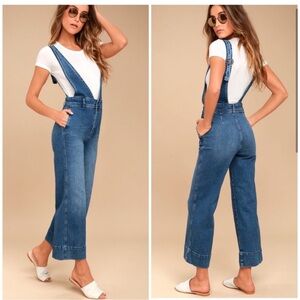Free People A line flare Overall Med Wash sz4